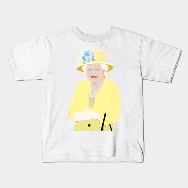 Queen Elizabeth II Kids T-Shirt by Olly Illustrated